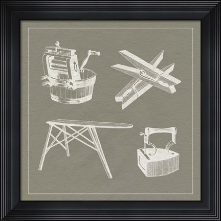 Framed Laundry Tips VIII Print