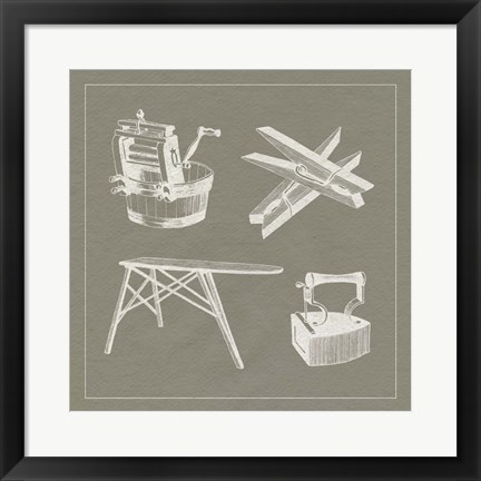 Framed Laundry Tips VIII Print