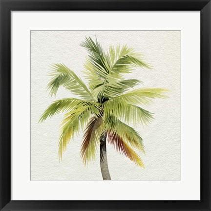 Framed Coco Watercolor Palm I Print
