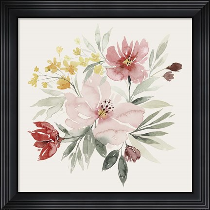 Framed Pink Posy Dance I Print