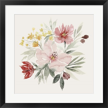 Framed Pink Posy Dance I Print