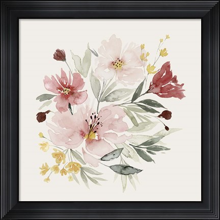 Framed Pink Posy Dance II Print