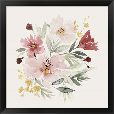 Framed Pink Posy Dance II Print