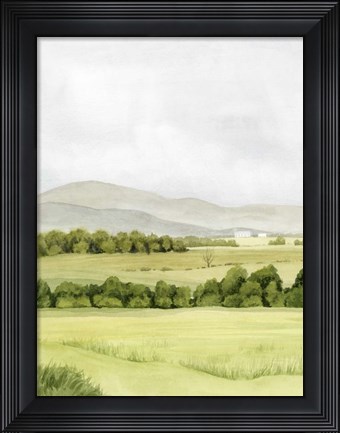 Framed Lush Farmland I Print