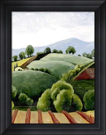 Framed Tuscan Valley Sketch I Print