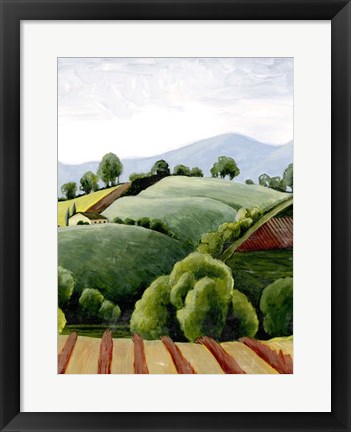 Framed Tuscan Valley Sketch I Print