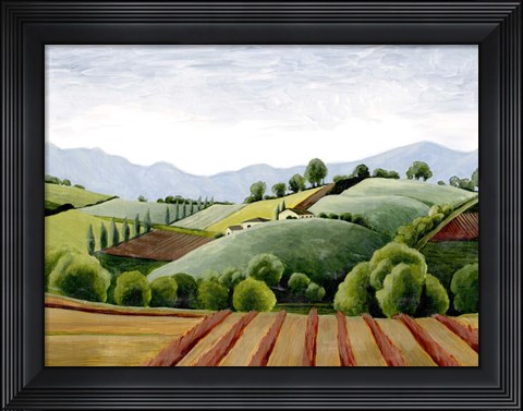 Framed Tuscan Valley Sketch III Print