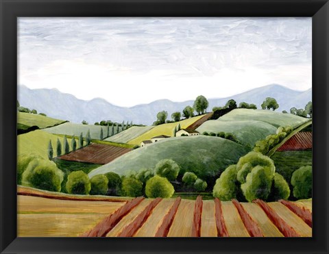 Framed Tuscan Valley Sketch III Print