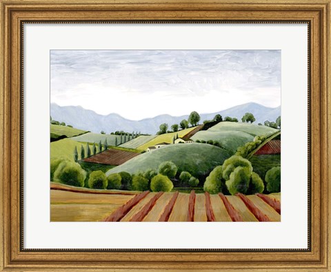 Framed Tuscan Valley Sketch III Print
