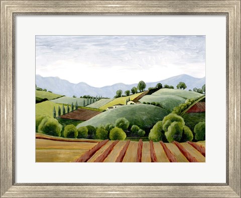 Framed Tuscan Valley Sketch III Print