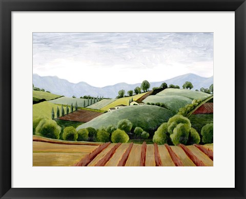 Framed Tuscan Valley Sketch III Print