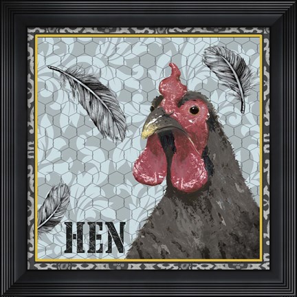 Framed White Rooster II Print