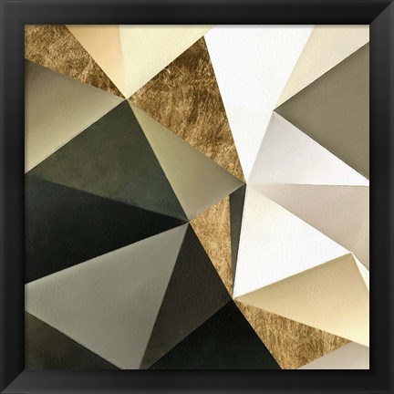 Framed Gold Polygon Wall I Print