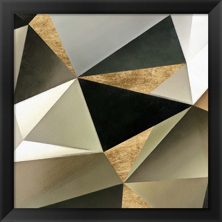 Framed Gold Polygon Wall II Print