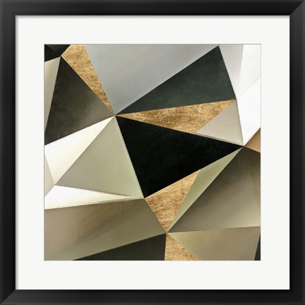 Framed Gold Polygon Wall II Print