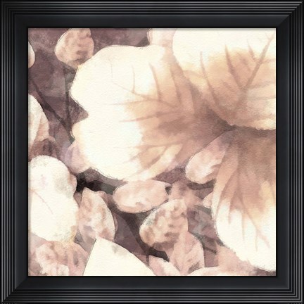 Framed Blush Shaded Leaves I Print