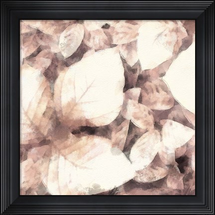 Framed Blush Shaded Leaves II Print