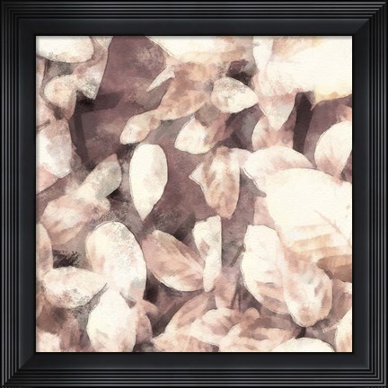 Framed Blush Shaded Leaves III Print