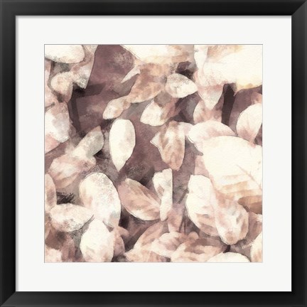 Framed Blush Shaded Leaves III Print