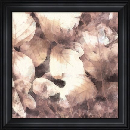 Framed Blush Shaded Leaves IV Print