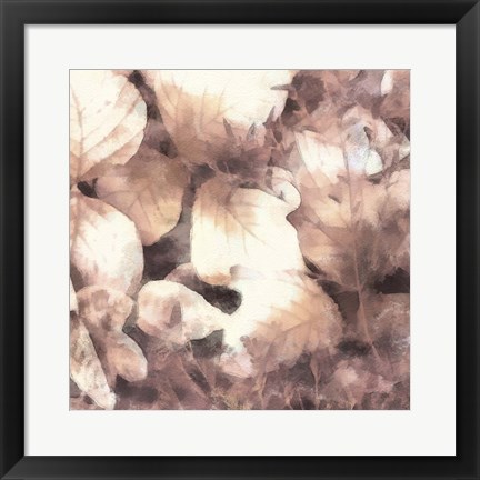 Framed Blush Shaded Leaves IV Print