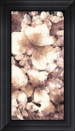 Framed Blush Shaded Leaves V Print