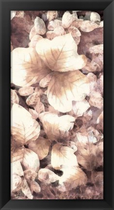 Framed Blush Shaded Leaves V Print