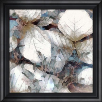 Framed Neutral Summer Leaves I Print