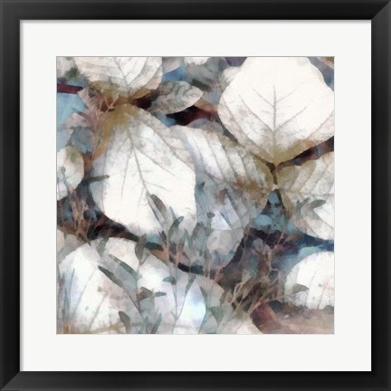 Framed Neutral Summer Leaves I Print