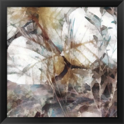 Framed Neutral Summer Leaves II Print