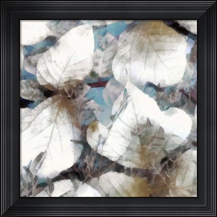 Framed Neutral Summer Leaves III Print