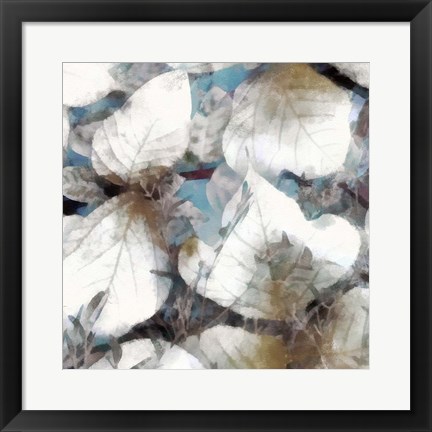 Framed Neutral Summer Leaves III Print