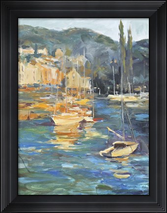 Framed Harbor Side I Print