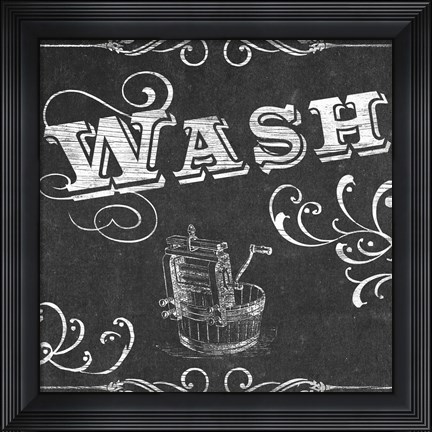 Framed Vintage Laundry Signs I Print