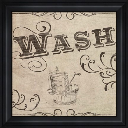 Framed Vintage Laundry Signs II Print