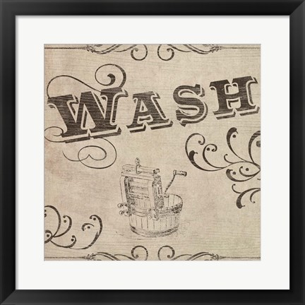 Framed Vintage Laundry Signs II Print