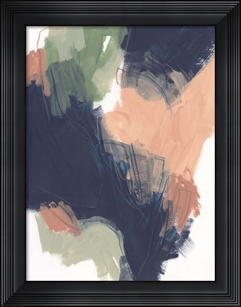 Framed Indigo &amp; Sienna Crescendo I Print