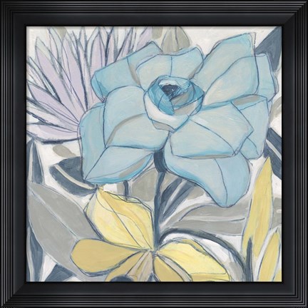 Framed Etched Indigo Fresco I Print