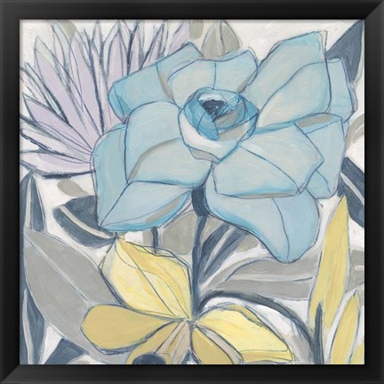 Framed Etched Indigo Fresco I Print