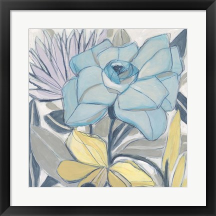 Framed Etched Indigo Fresco I Print