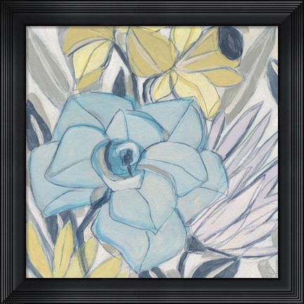 Framed Etched Indigo Fresco II Print