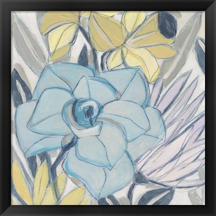 Framed Etched Indigo Fresco II Print