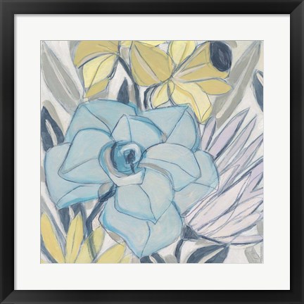 Framed Etched Indigo Fresco II Print