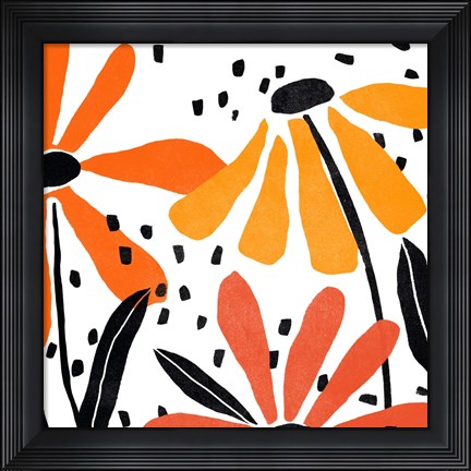 Framed Modern Paper Garden I Print