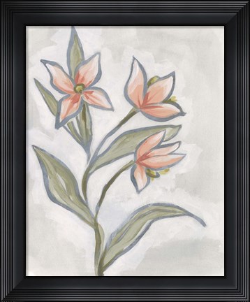 Framed Petal Impasto I Print