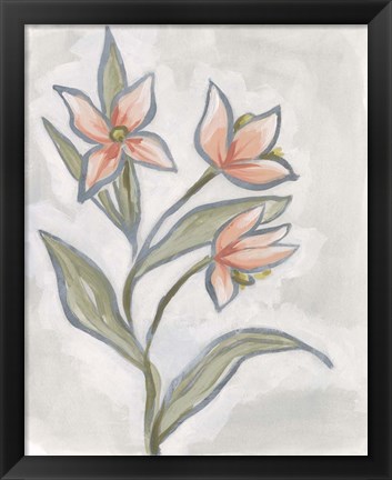 Framed Petal Impasto I Print