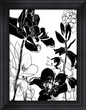 Framed Monotype Garden II Print