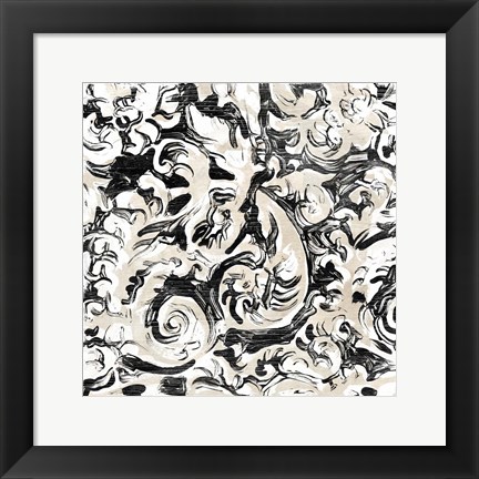 Framed Parchment Brocade V Print