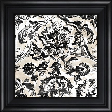 Framed Parchment Brocade VII Print