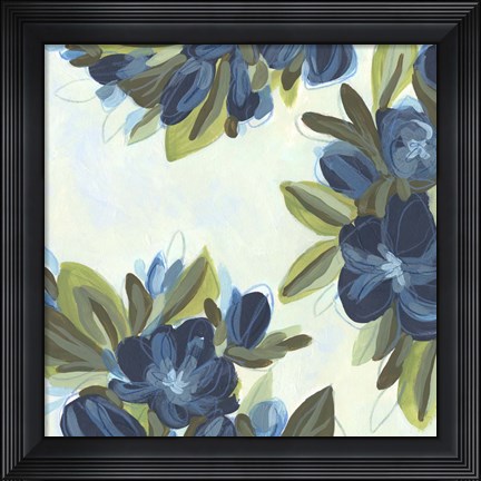 Framed Lush Indigo Blooms II Print